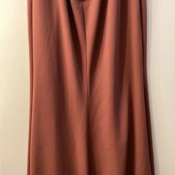 Jenny Woo Rust Brown Sleeveless V-Neck Maxi Dress Size 12 - Picture 10 of 14